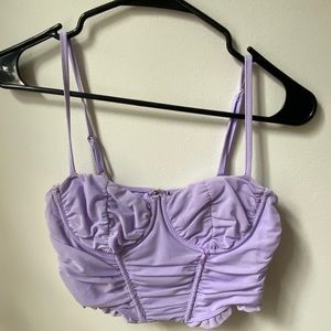 Crop top style corset in lilac
